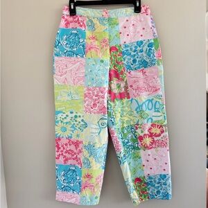 Lilly Pulitzer Womens 8 Capri Patchwork Preppy Coastal Beach Casual Resort Pants